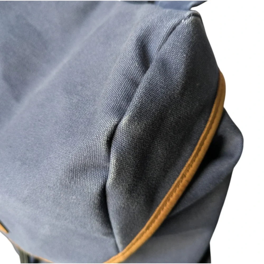 Stubble & Co Navy Blue Canvas Backpack Daypack Hiking Travel Laptop Sleeve